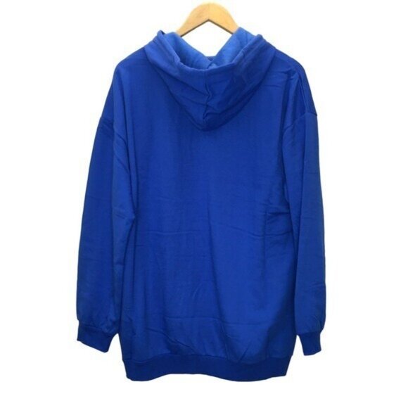 Blue Hoodie Women Size Small Oversized Pullover Sweatshirt Tunic Top Athleisure - Picture 8 of 14